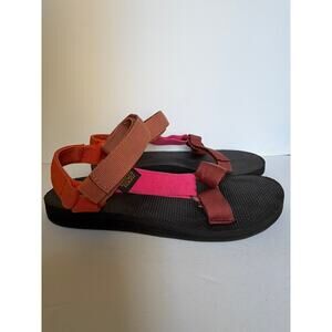 Teva Colorblock Sport Sandals Pink Orange Adjustable Hiking Sandals Size 7